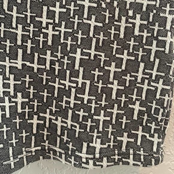 Grey Graveyard Cross Bodycon Dress Goth Whimsygoth Halloween Witchy Size 10 - Picture 3 of 7